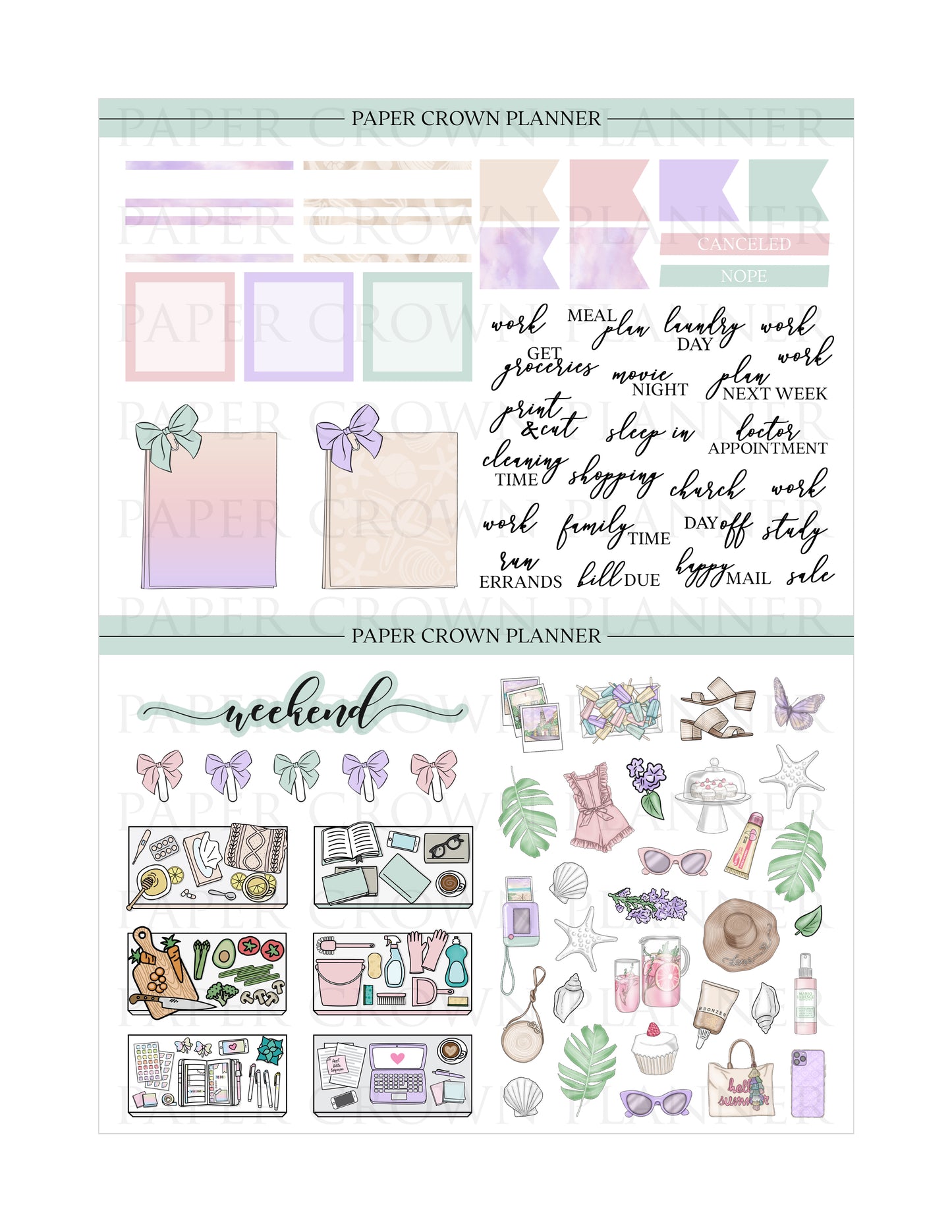 BEACH DAY // Weekly Planner Stickers