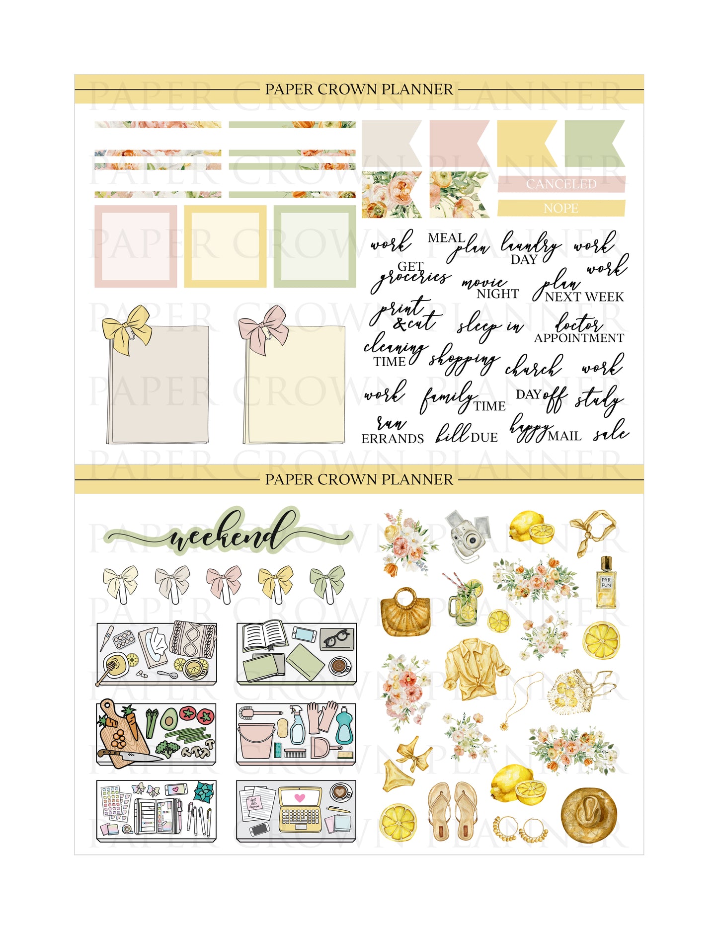 HELLO SUNSHINE // Weekly Planner Stickers