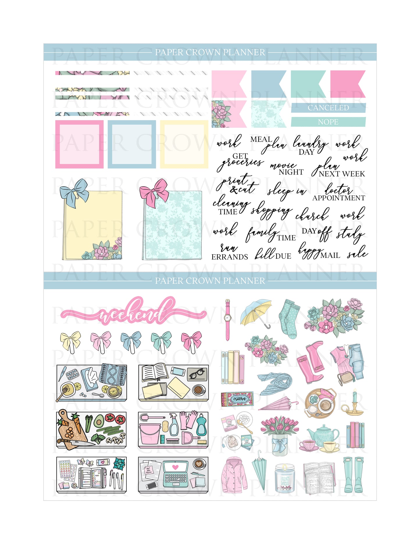 APRIL SHOWERS // Weekly Planner Stickers
