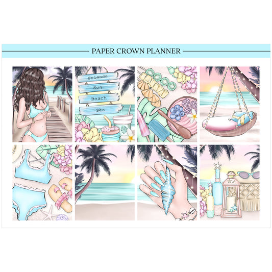 SUNKISSED BEACH // Weekly Planner Stickers