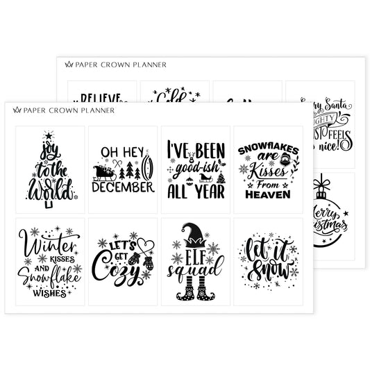 WINTER AND CHRISTMAS QUOTES // Foil-Ready Stickers
